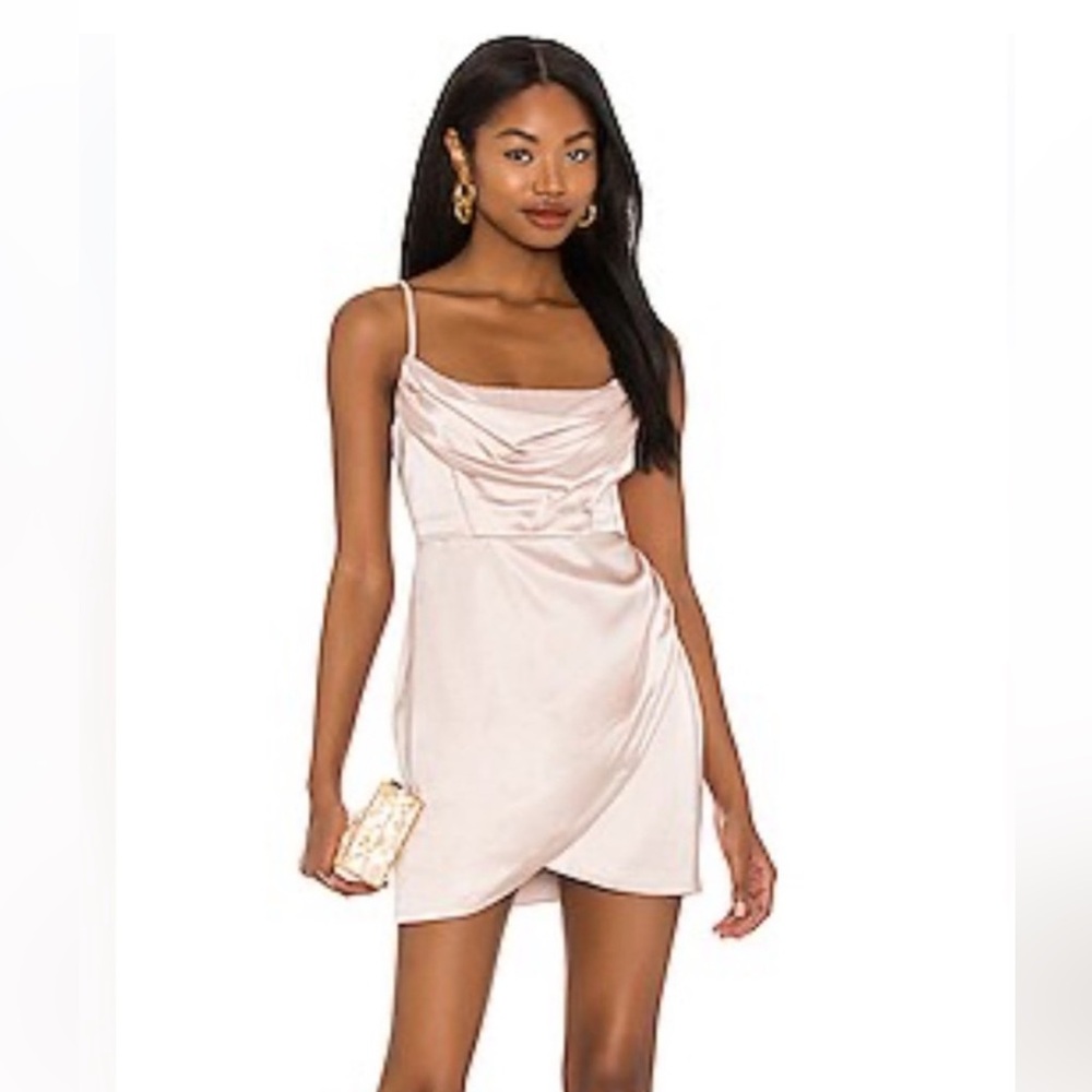 Nookie Soft Pink Draped Mini Dress